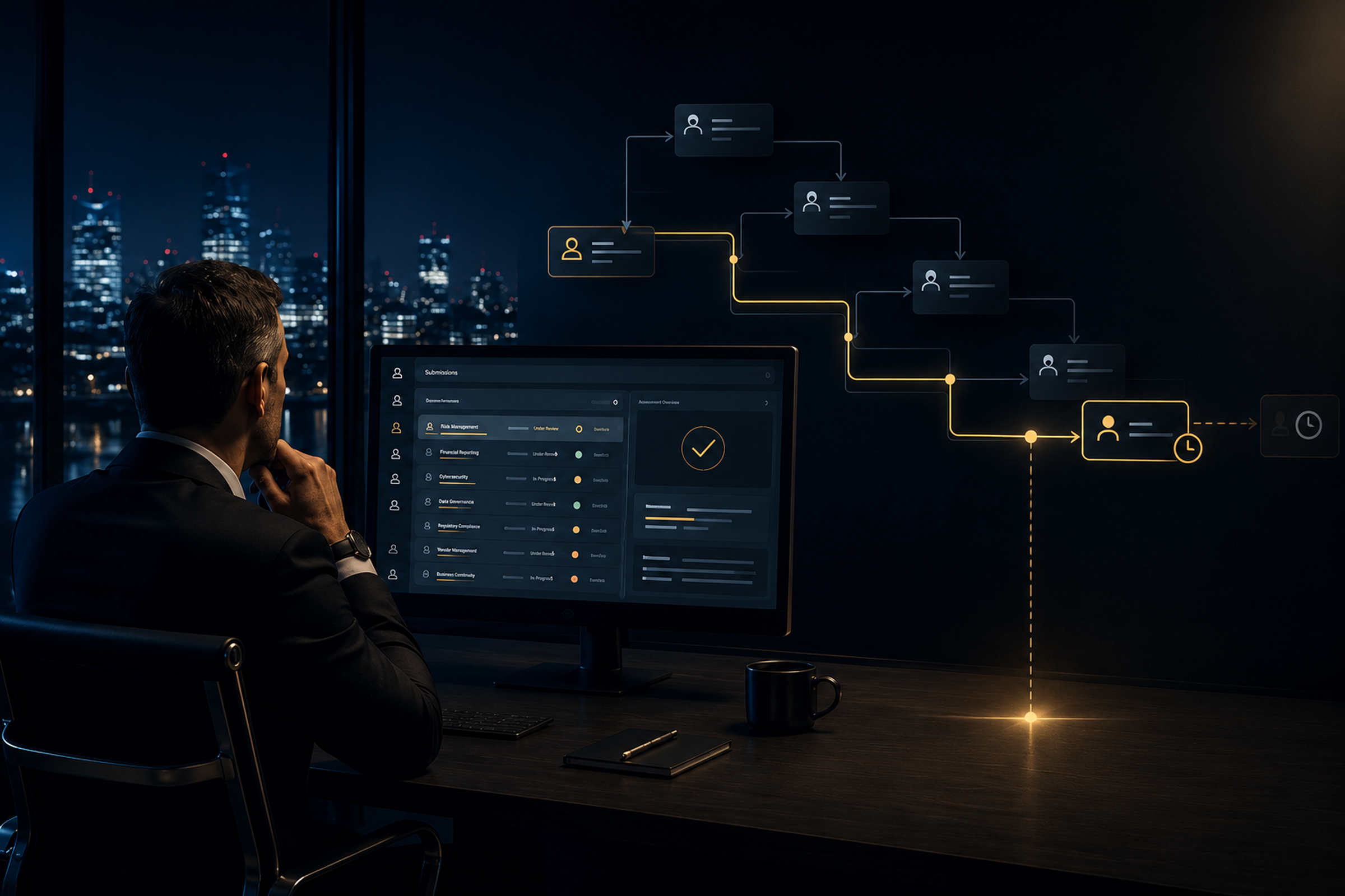 A reviewer facing a decision interface while an escalation route reaches the decision too late to change the outcome.